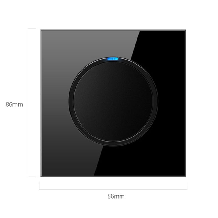 Pannello interruttori vetro temperato LED 86 mm nero