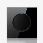 Pannello interruttori vetro temperato LED 86 mm nero