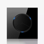 Pannello interruttori vetro temperato LED 86 mm nero