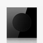 Pannello interruttori vetro temperato LED 86 mm nero