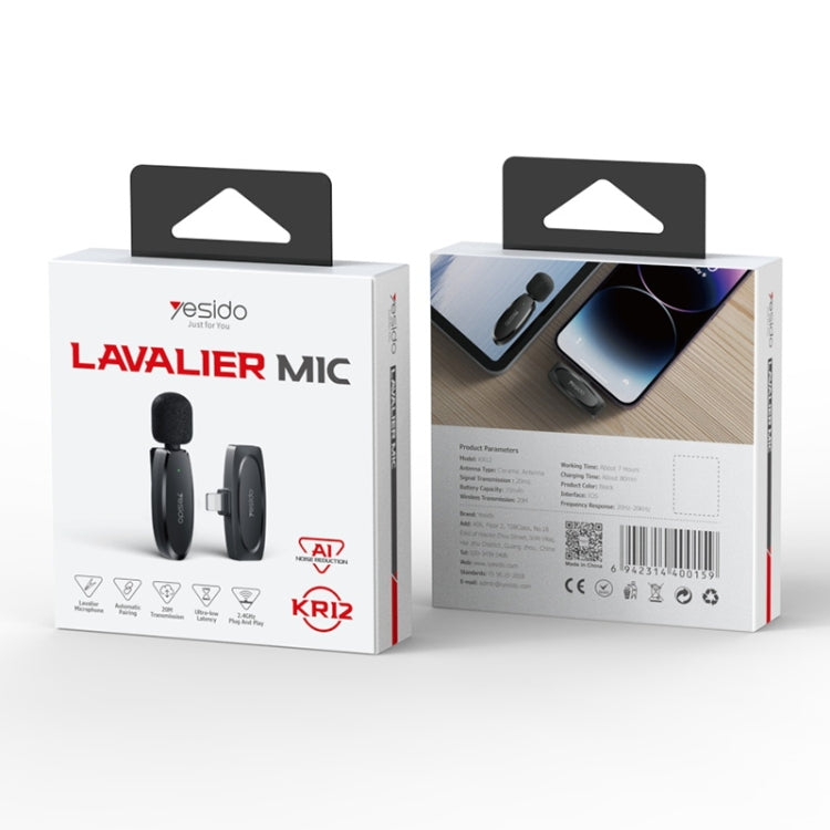 Microfono lavalier wireless KR12 con ricevitore 8 pin