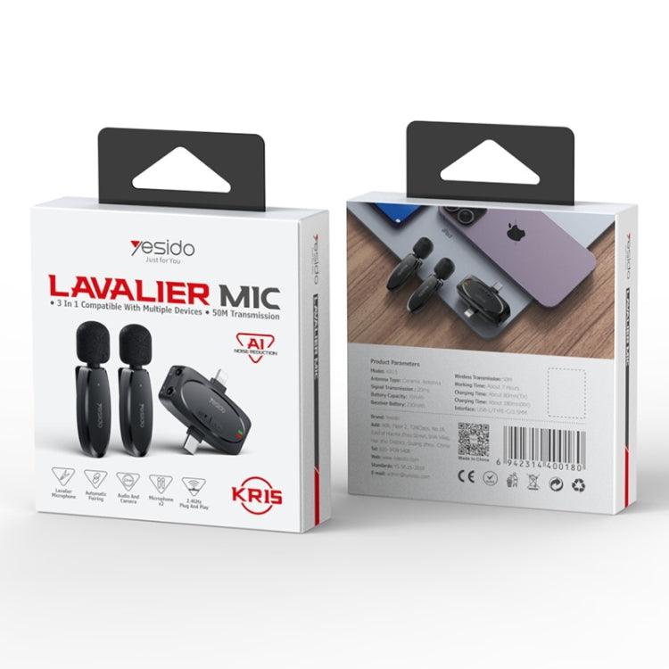 Microfono lavalier wireless doppio YESIDO KR15