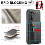 Custodia portafoglio in pelle staccabile per Samsung Galaxy S24