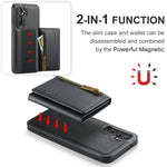 Custodia portafoglio in pelle staccabile per Samsung Galaxy S24