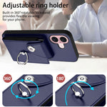 Custodia per telefono con porta carte per organo, For iPhone 16, For iPhone 15 Pro Max, For iPhone 15 Pro, For iPhone 15 Plus