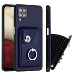 Custodia per telefono in PU con supporto per anello per borsa per carte d'organo, For Samsung Galaxy A12