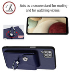 Custodia per telefono in PU con supporto per anello per borsa per carte d'organo, For Samsung Galaxy A12