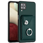 Custodia per telefono in PU con supporto per anello per borsa per carte d'organo, For Samsung Galaxy A12