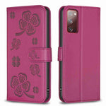 Custodia in pelle goffrata a quattro foglie per Samsung Galaxy S20 Ultra, S20
