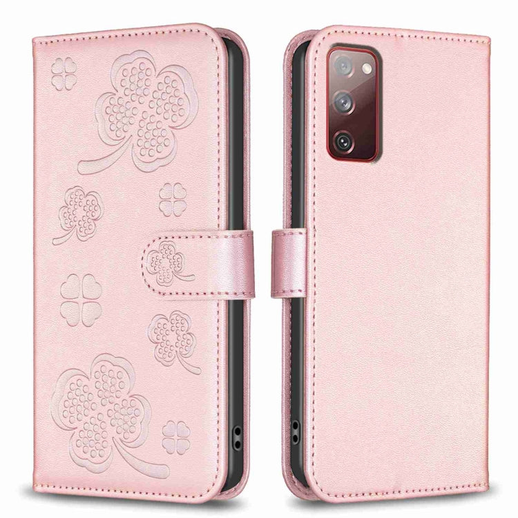 Custodia in pelle goffrata a quattro foglie per Samsung Galaxy S20 Ultra, S20