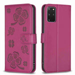 Custodia in pelle goffrata a quattro foglie per Samsung Galaxy S20 Ultra, S20