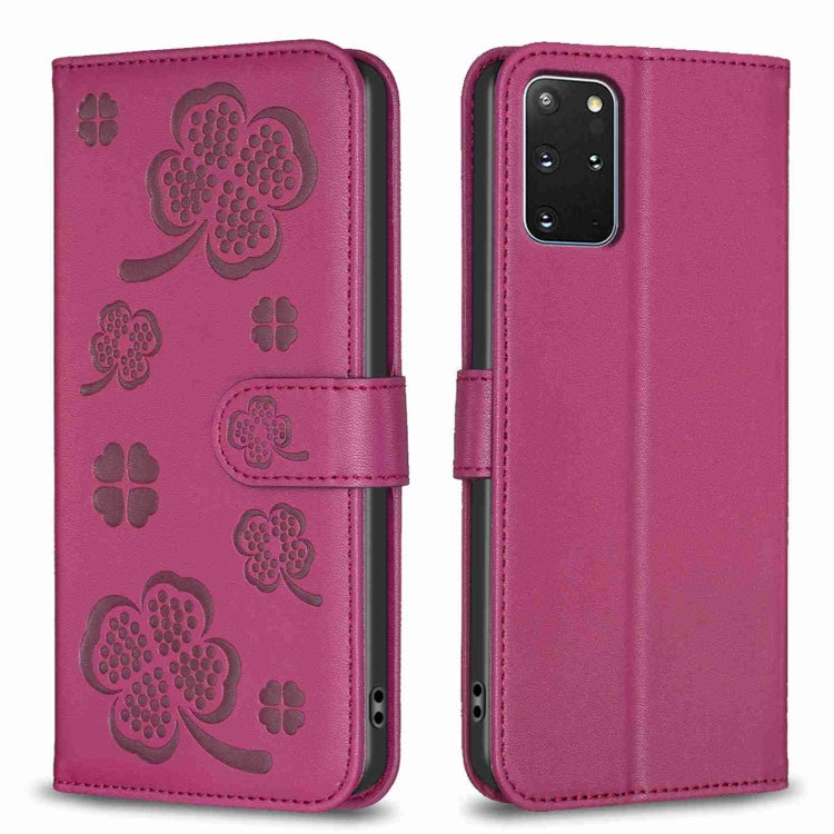 Custodia in pelle goffrata a quattro foglie per Samsung Galaxy S20 Ultra, S20