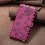 Custodia in pelle goffrata a quattro foglie per Samsung Galaxy S20 Ultra, S20