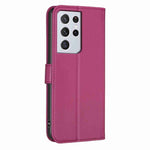 Custodia in pelle goffrata a quattro foglie per Samsung Galaxy S21 Ultra 5G