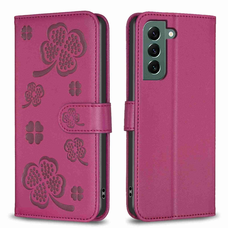 Custodia in pelle goffrata a quattro foglie per Samsung Galaxy S21 FE 5G, A32