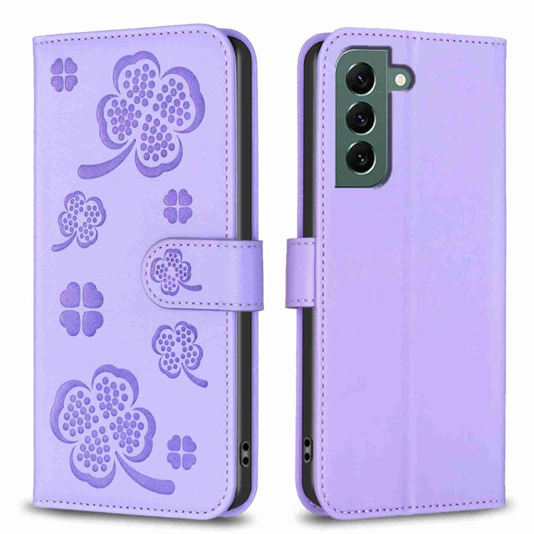 Custodia in pelle goffrata a quattro foglie per Samsung Galaxy S21 FE 5G, A32
