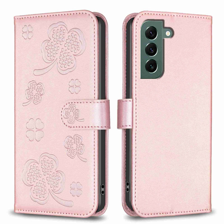 Custodia in pelle goffrata a quattro foglie per Samsung Galaxy S21 FE 5G, A32