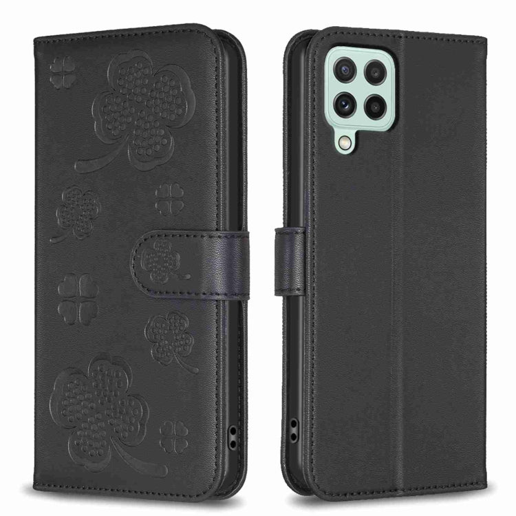 Custodia in pelle goffrata a quattro foglie per Samsung Galaxy S21 Ultra 5G