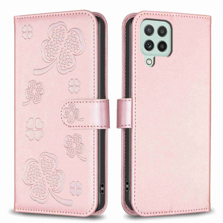 Custodia in pelle goffrata a quattro foglie per Samsung Galaxy S21 Ultra 5G