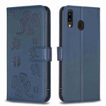 Custodia in pelle goffrata a quattro foglie per Samsung Galaxy A51 4G, A70, A40