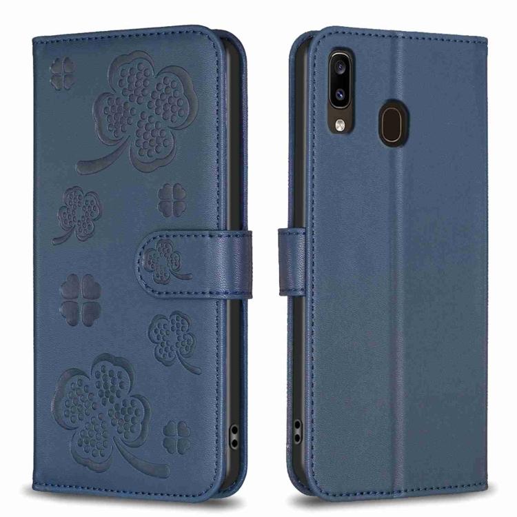 Custodia in pelle goffrata a quattro foglie per Samsung Galaxy A51 4G, A70, A40