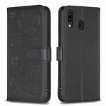Custodia in pelle goffrata a quattro foglie per Samsung Galaxy A51 4G, A70, A40