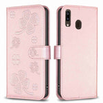 Custodia in pelle goffrata a quattro foglie per Samsung Galaxy A51 4G, A70, A40