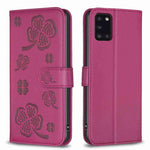 Custodia in pelle goffrata a quattro foglie per Samsung Galaxy S21 Ultra 5G