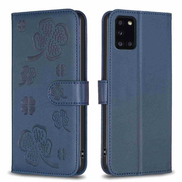Custodia in pelle goffrata a quattro foglie per Samsung Galaxy S21 Ultra 5G