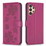 Custodia in pelle goffrata a quattro foglie per Samsung Galaxy S21 FE 5G, A32