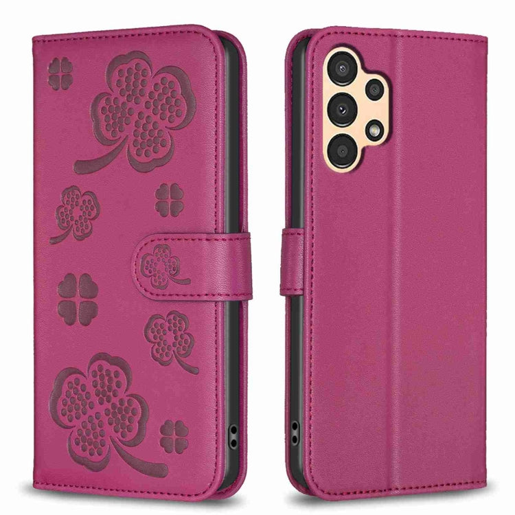 Custodia in pelle goffrata a quattro foglie per Samsung Galaxy S21 FE 5G, A32