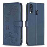 Custodia in pelle goffrata a quattro foglie per Samsung Galaxy A51 4G, A70, A40