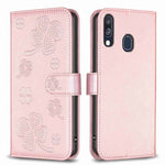 Custodia in pelle goffrata a quattro foglie per Samsung Galaxy A51 4G, A70, A40