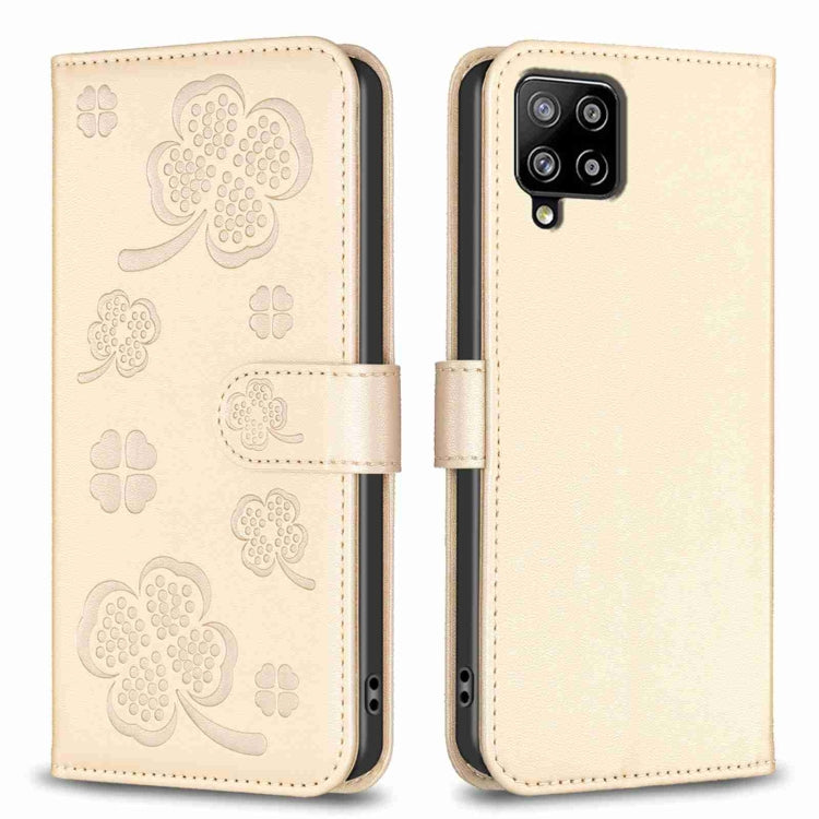 Custodia in pelle goffrata a quattro foglie per Samsung Galaxy S21 Ultra 5G