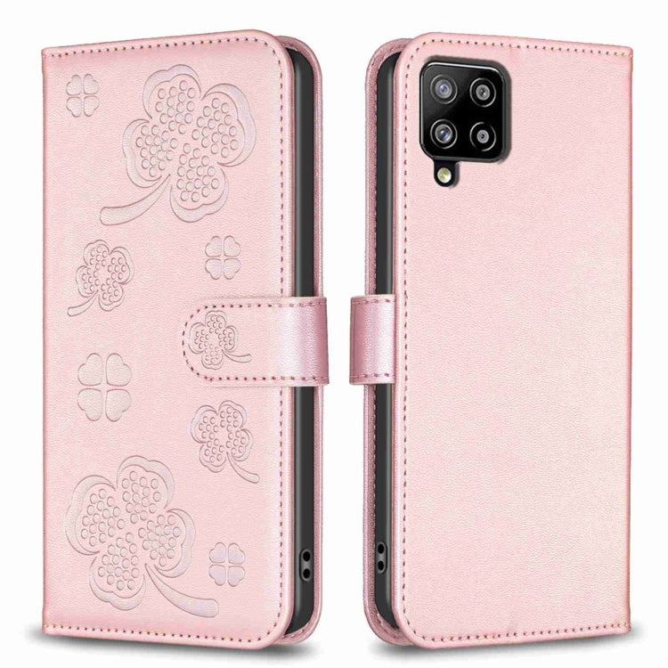 Custodia in pelle goffrata a quattro foglie per Samsung Galaxy S21 Ultra 5G