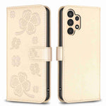 Custodia in pelle goffrata a quattro foglie per Samsung Galaxy A53, A32 5G, S21