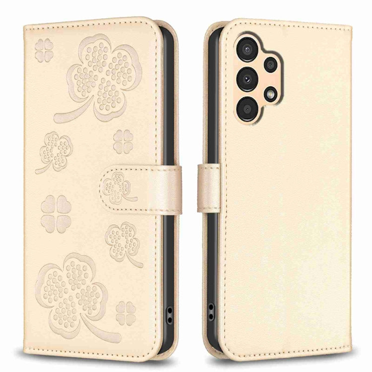 Custodia in pelle goffrata a quattro foglie per Samsung Galaxy A53, A32 5G, S21