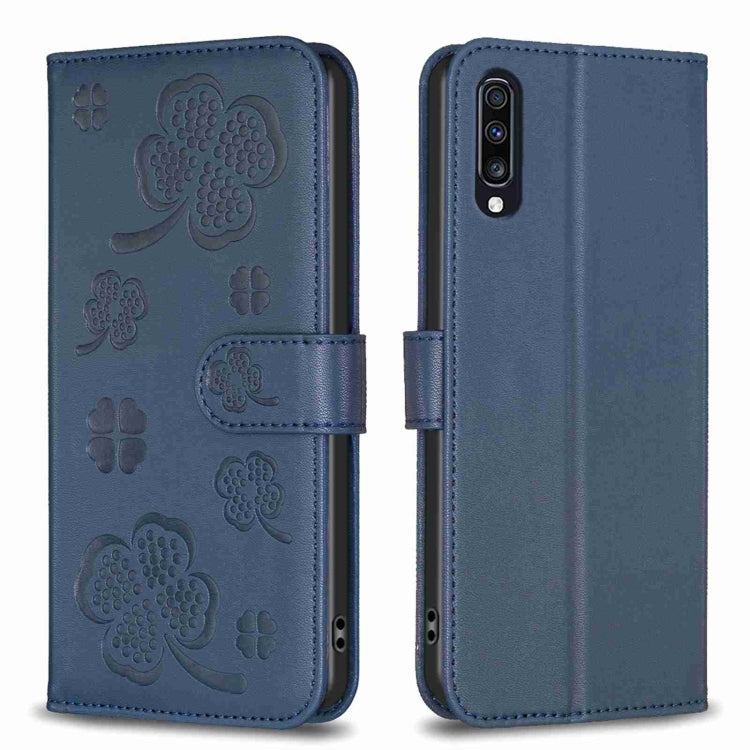 Custodia in pelle goffrata a quattro foglie per Samsung Galaxy A51 4G, A70, A40