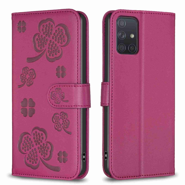 Custodia in pelle goffrata a quattro foglie per Samsung Galaxy S20 Ultra, S20