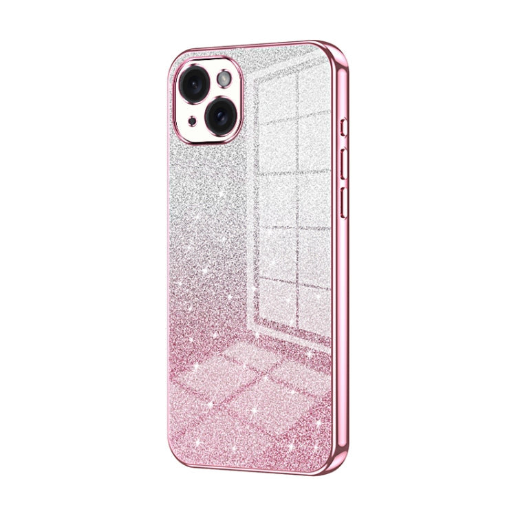 Custodia per telefono elettrolitica in polvere glitterata sfumata, For iPhone 15 Pro Max, For iPhone 15 Pro, For iPhone 15 Plus