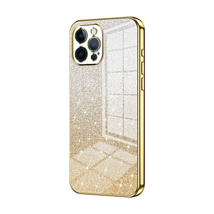 Custodia per telefono elettrolitica in polvere glitterata sfumata, For iPhone 12, For iPhone 12 Pro Max, For iPhone 12 Pro