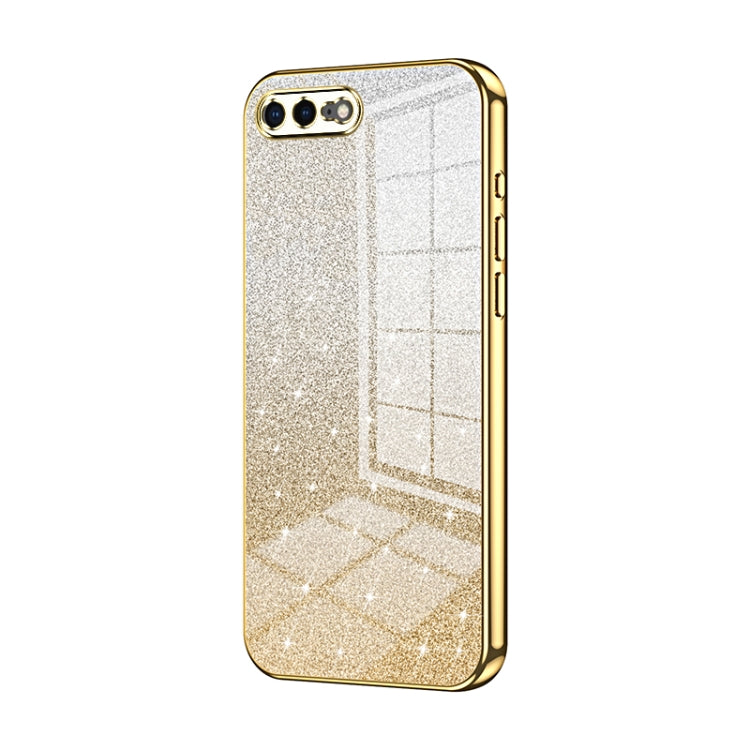 Custodia per telefono elettrolitica in polvere glitterata sfumata, For iPhone 8 Plus / 7 Plus