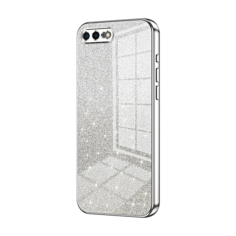 Custodia per telefono elettrolitica in polvere glitterata sfumata, For iPhone 8 Plus / 7 Plus