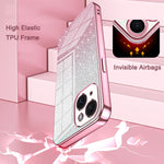 Custodia per telefono elettrolitica in polvere glitterata sfumata, For iPhone 13 Pro Max, For iPhone 13 Pro, For iPhone 13