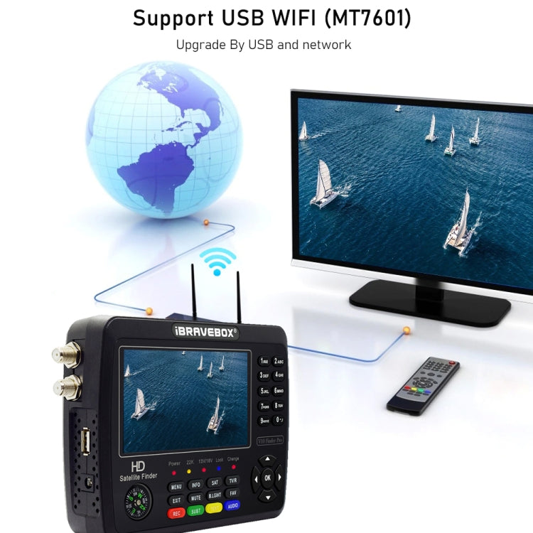 iBRAVEBOX V10 Finder Pro+ Rilevatore segnali satellitari 4,3"