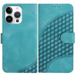 YX0060 Custodia in pelle per telefono con testa di elefante in rilievo con cordino, For iPhone 15 Pro Max, For iPhone 15 Pro, For iPhone 15 Plus
