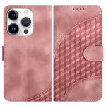 YX0060 Custodia in pelle per telefono con testa di elefante in rilievo con cordino, For iPhone 15 Pro Max, For iPhone 15 Pro, For iPhone 15 Plus