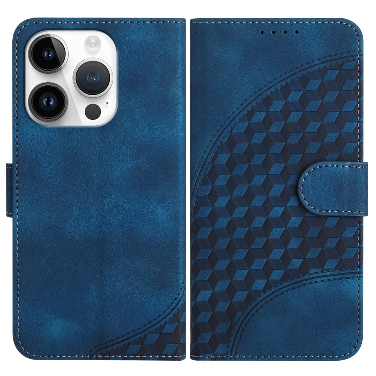 YX0060 Custodia in pelle per telefono con testa di elefante in rilievo con cordino, For iPhone 15 Pro Max, For iPhone 15 Pro, For iPhone 15 Plus