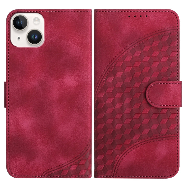 YX0060 Custodia in pelle per telefono con testa di elefante in rilievo con cordino, For iPhone 15 Pro Max, For iPhone 15 Pro, For iPhone 15 Plus