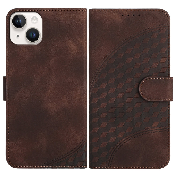 YX0060 Custodia in pelle per telefono con testa di elefante in rilievo con cordino, For iPhone 15 Pro Max, For iPhone 15 Pro, For iPhone 15 Plus